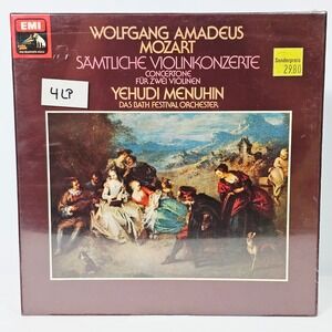Mozart Violin Concertos Menuhin 4LP Box Set EMI HMV Classical‎ Complete
